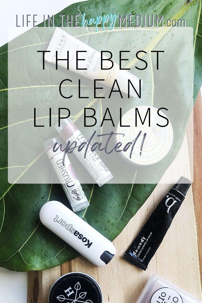 The Best Clean Lip Balms title on a fig leaf