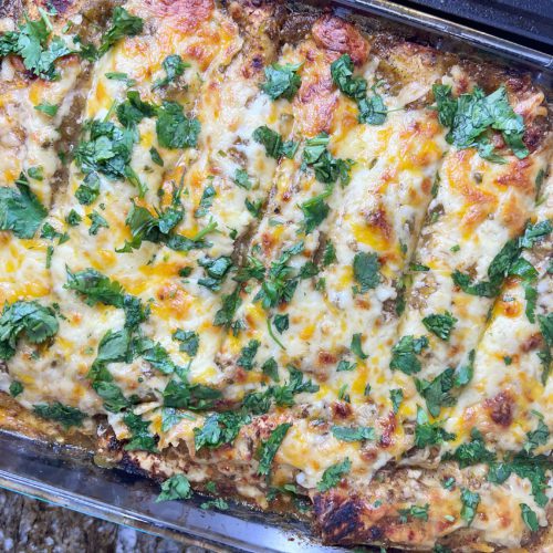 Hatch Honey Lime Chicken Enchiladas