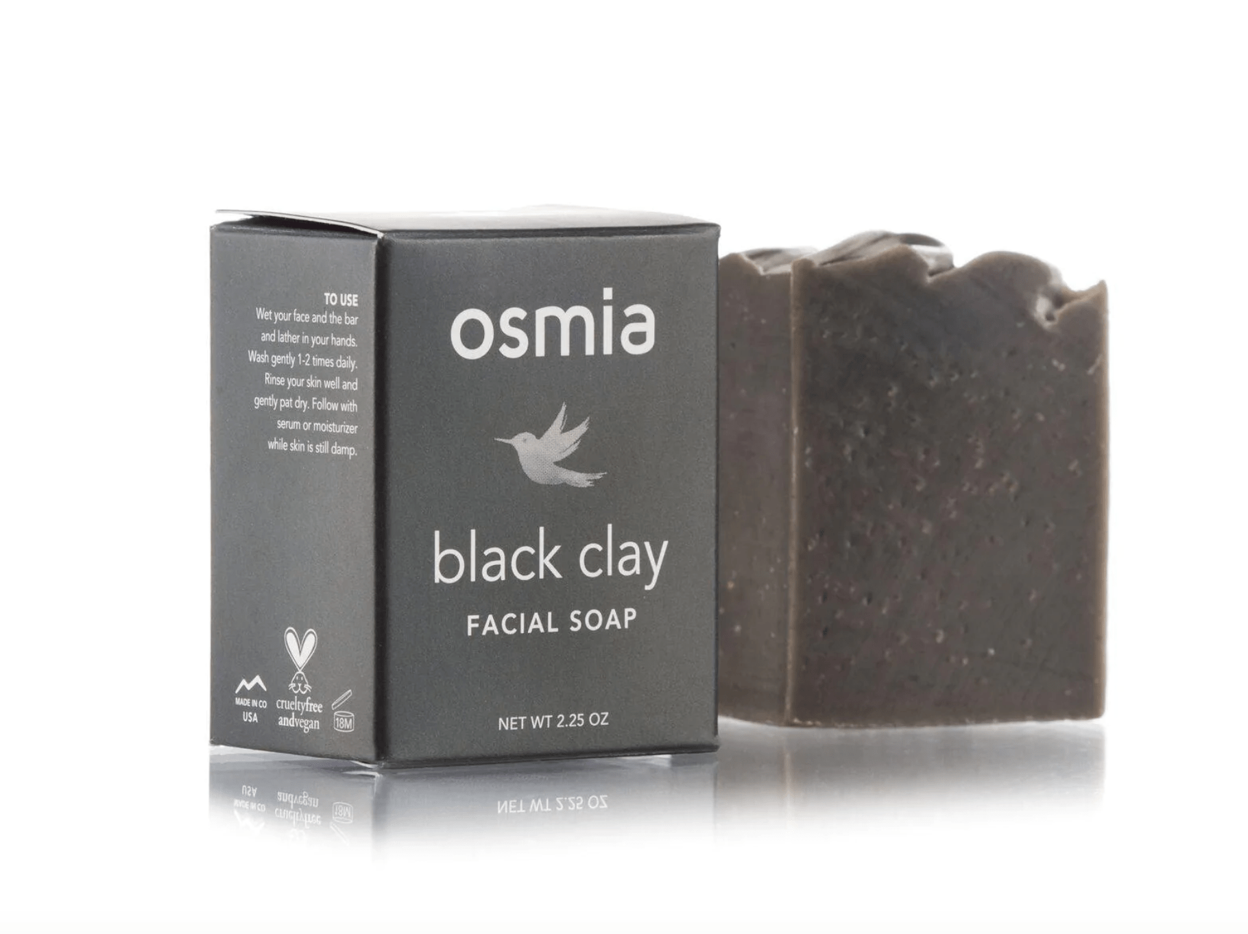 best clean skincare products perioral dermatitis - Osmia Black clay facial soap