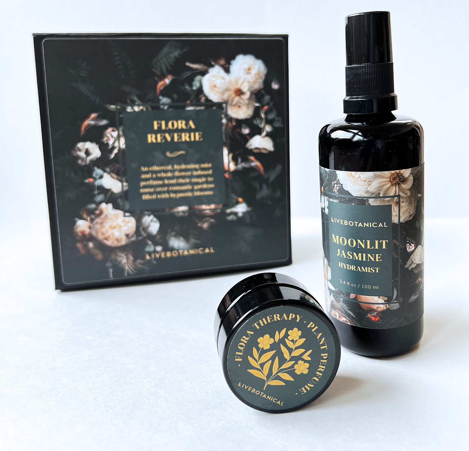 clean beauty holiday gift guide - live botanical flora reverie gift set