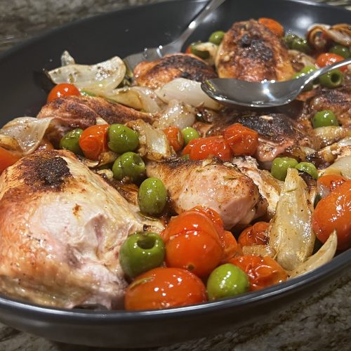sheet pan vinegar chicken recipe, year & day oval serving bowl