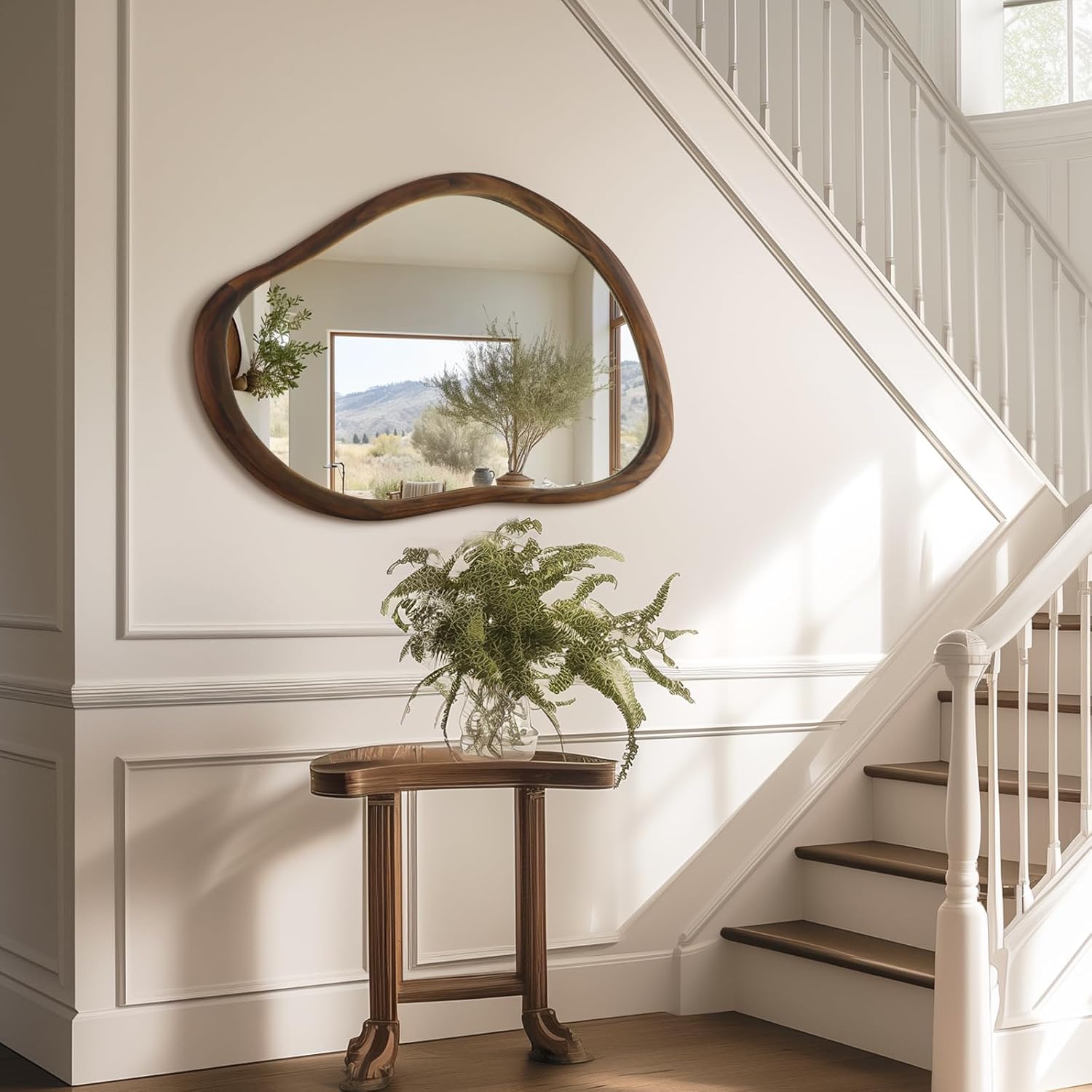 Best Finds of 2025 - asymmetrical walnut mirror